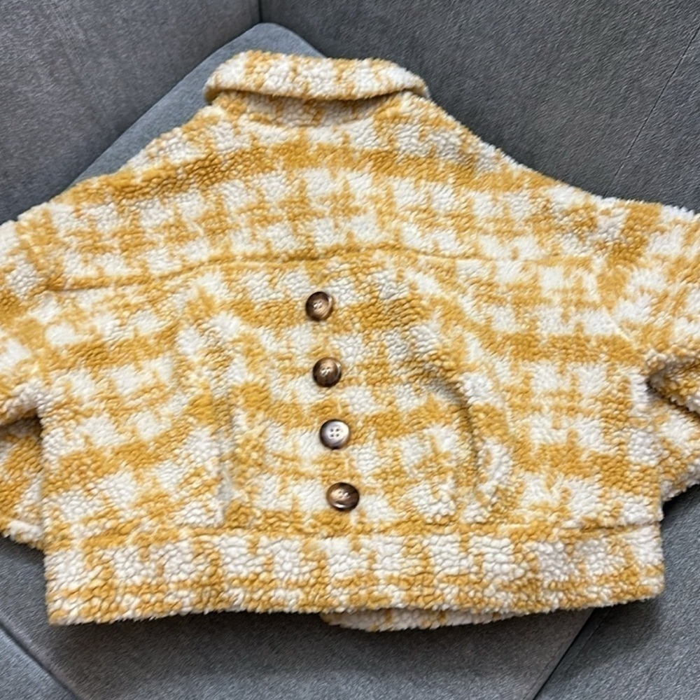 HYFVE Mustard and Cream Teddy Coat - Picture 3 of 6